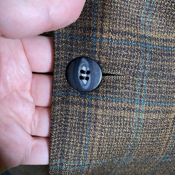 Vintage 60s 70s Kingsridge Sport Coat 44L 46L Brown Plaid Academia Ivy League - Picture 3 of 15